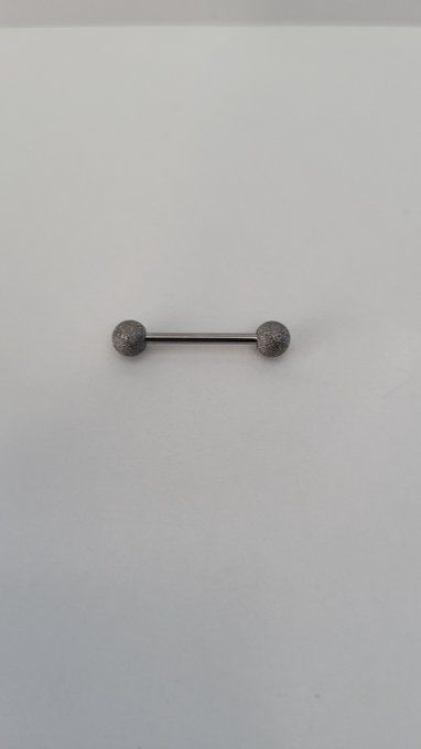 Piercing teton gris pailleté 